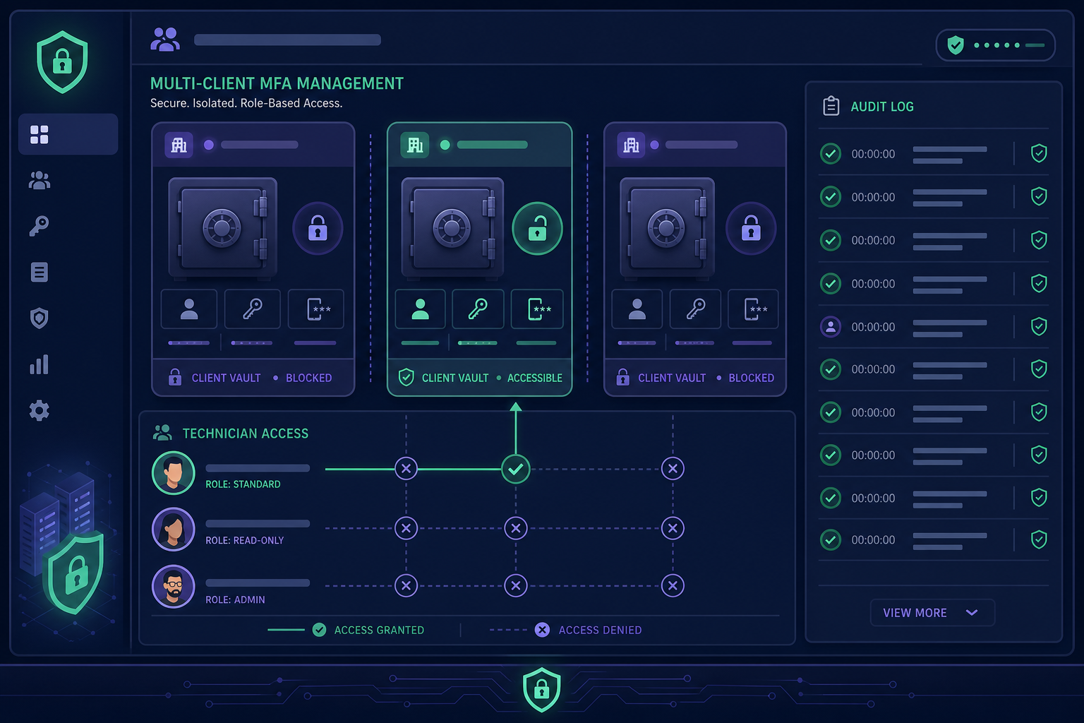 Isolated client MFA vaults