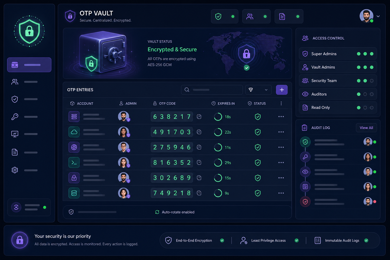 Centralised OTP vault