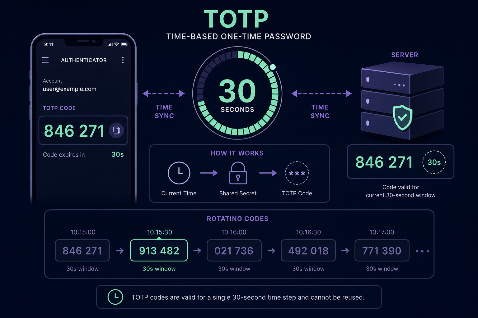TOTP time-based codes